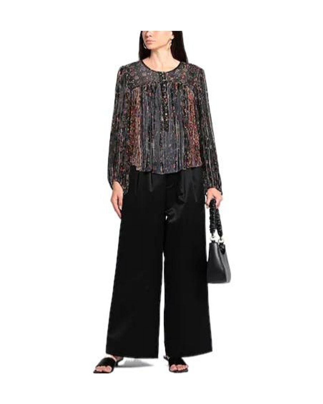 Isabel Marant Black Floral Long-Sleeve Shirt