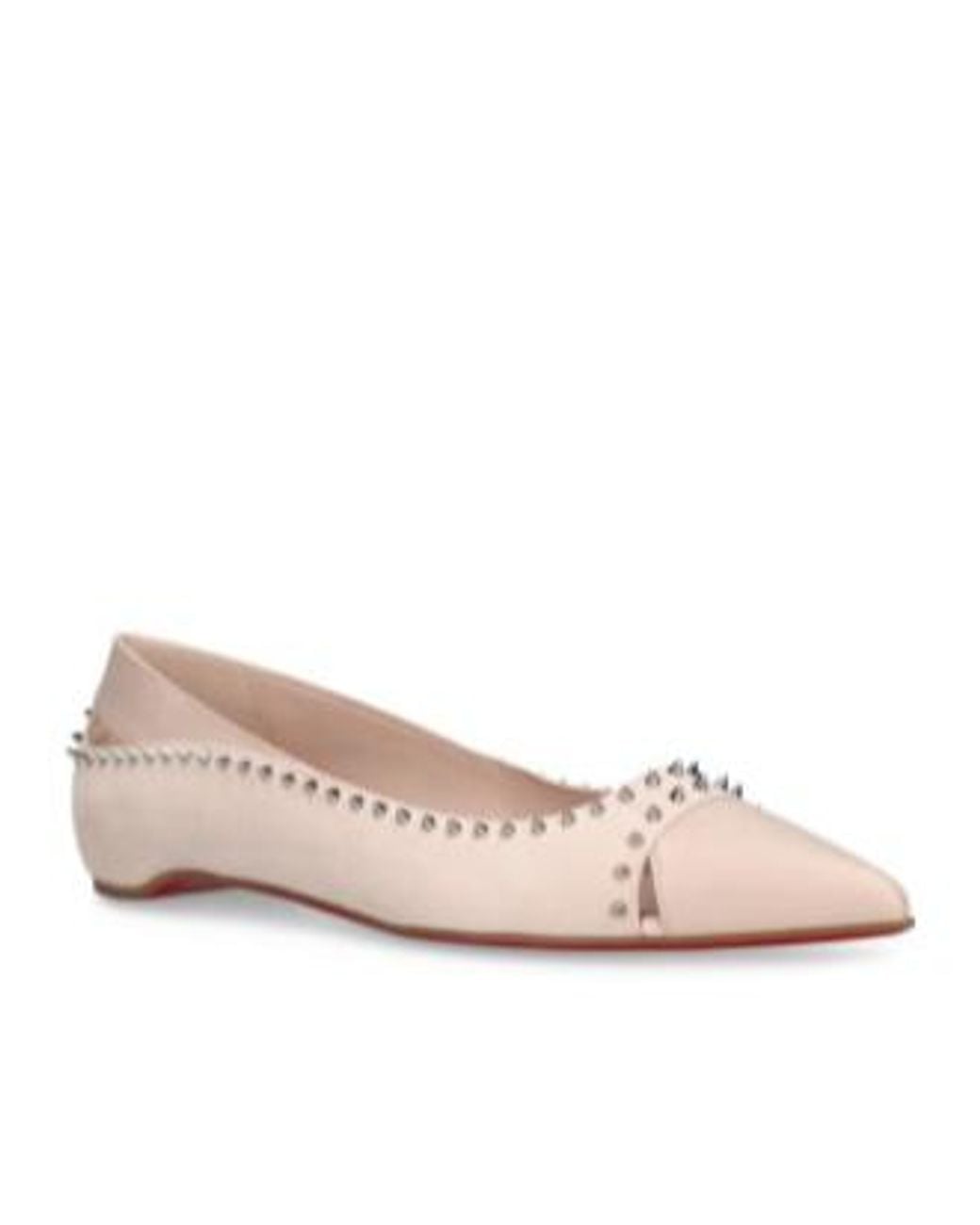 Christian Louboutin Pink Duvettina Flat-Soled Ballet Shoes