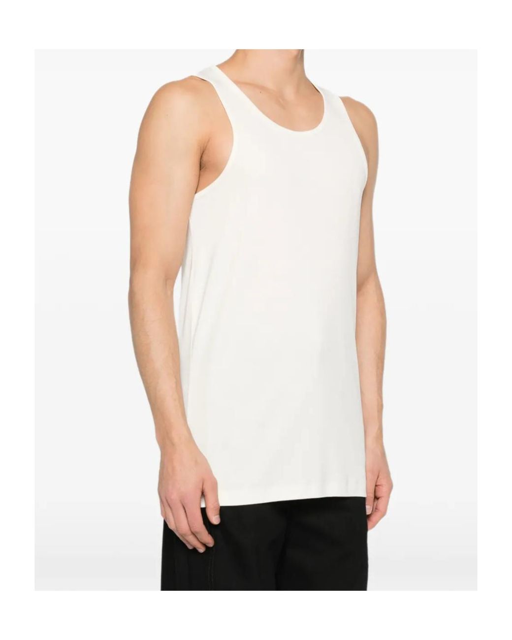 Lemaire White Rib Jersey Tank Top for men