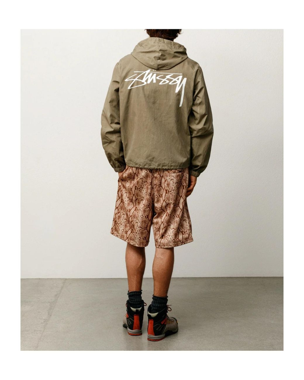 Stussy Natural Stüssy Logo Zip Hooded Jacket for men