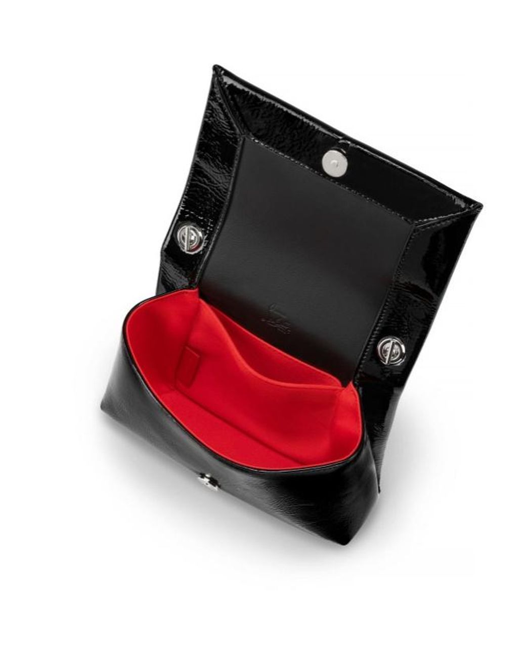 Christian Louboutin Black Loubi54 Foldover Top Crossbody Bag