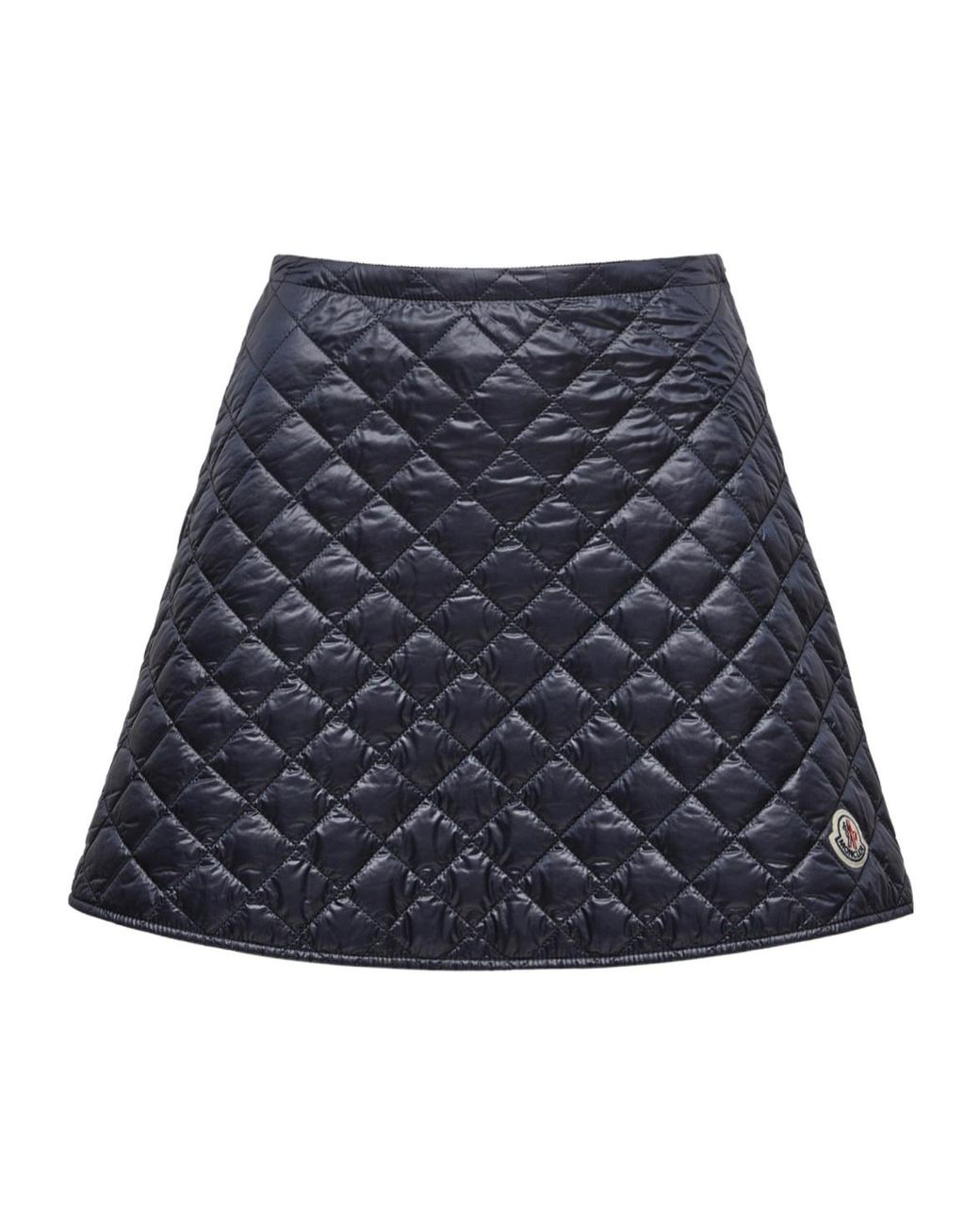 Moncler Blue Logo Patch Quilted Mini Skirt
