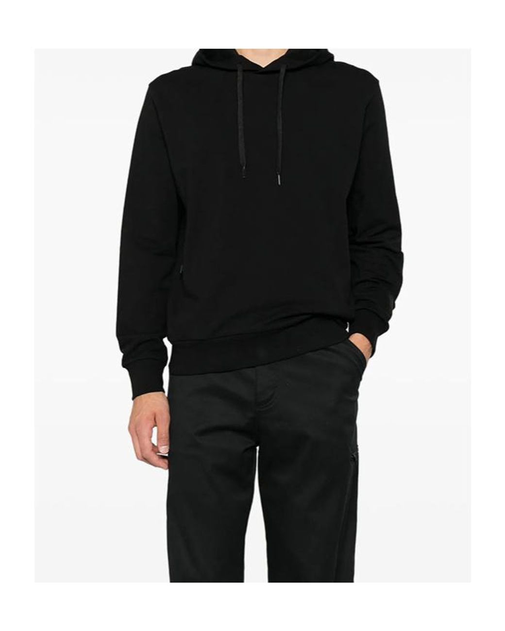 C P Company Black Metropolis Series Logo-Patch Hoodie for men