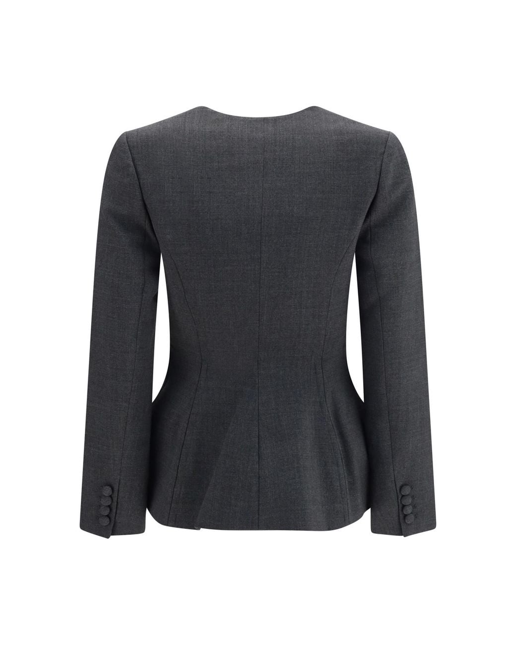 Self-Portrait Black Wool Peplum Blazer