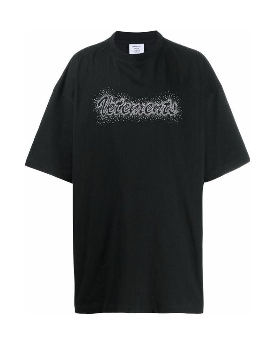 Vetements Black Bling Bling Logo Printed T-Shirt for men