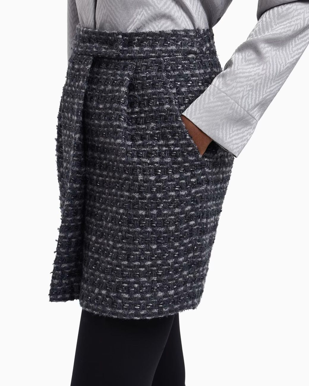 Emporio Armani Blue Tweed Mini Skirt