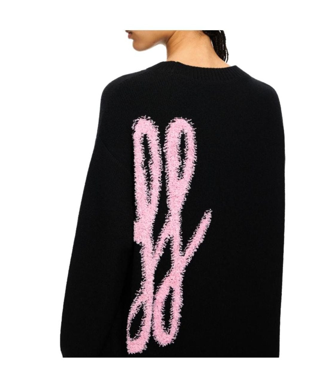 Off-White c/o Virgil Abloh Black Shared Fuzzy Knit Crewneck Jumper