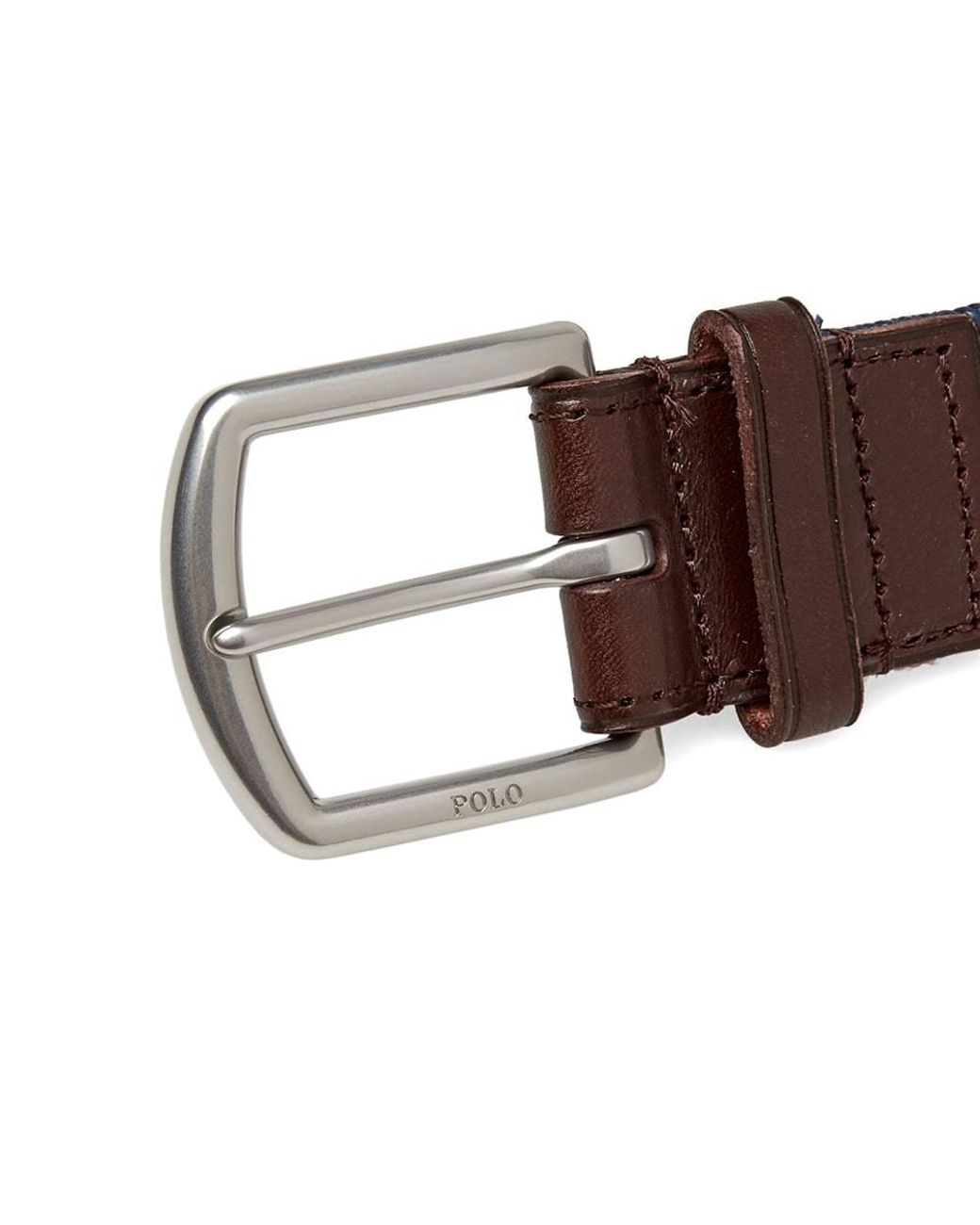 Polo Ralph Lauren Blue Logo Debossed Woven Belt for men