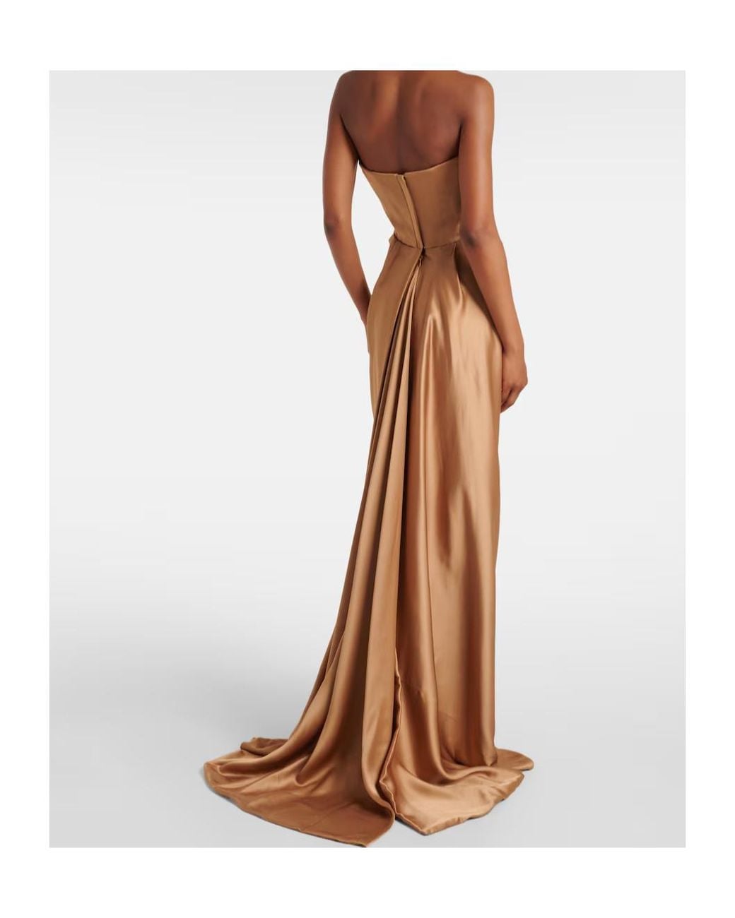 Vivienne Westwood Brown Galaxyno Strapless Satin Corset Gown