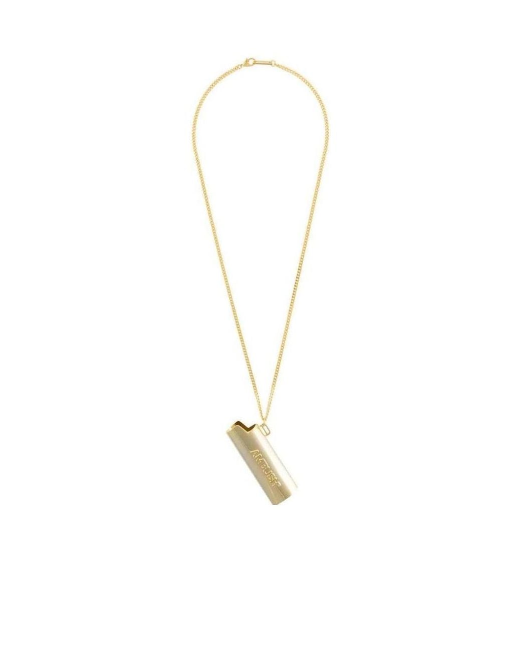 Ambush White Logo Lighter Case Clasp-Fastened Necklace for men