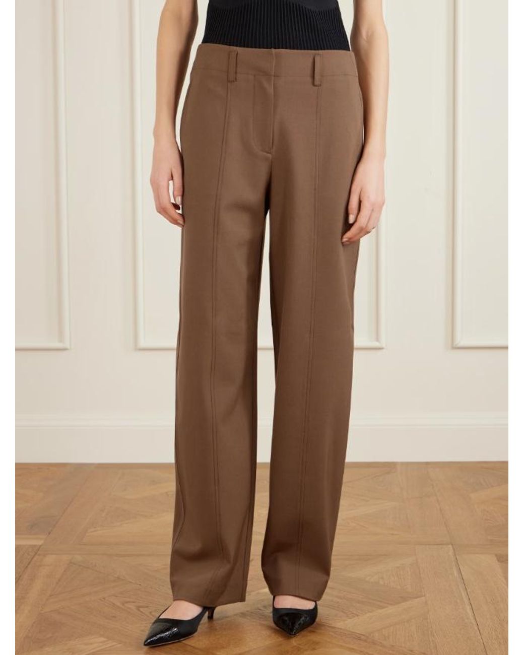 Ulla Johnson Brown Pleated Casual Pants
