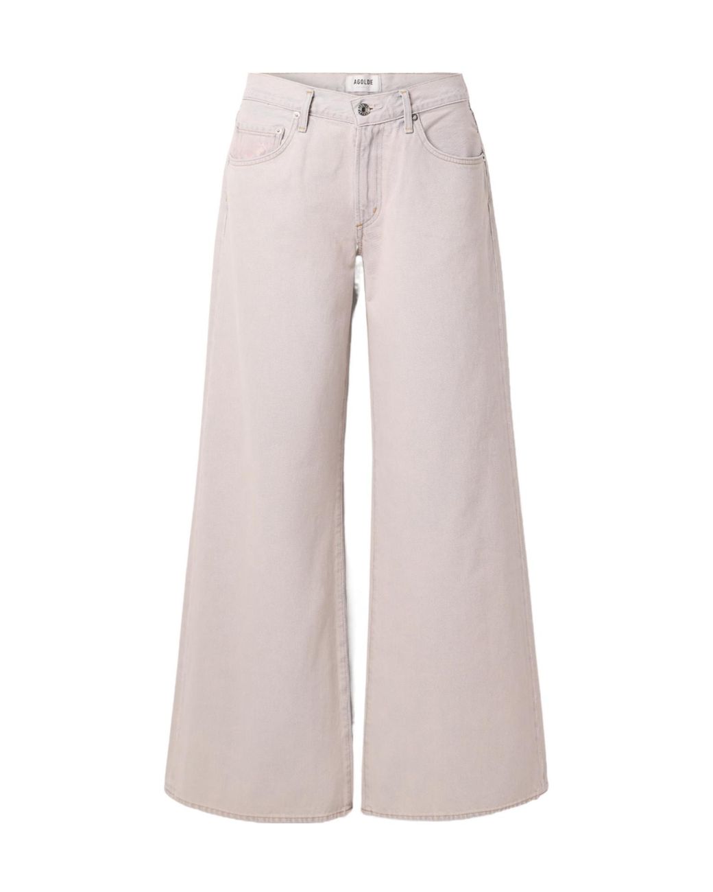 Agolde Pink Clara Baggy Low-Rise Wide-Leg Jeans
