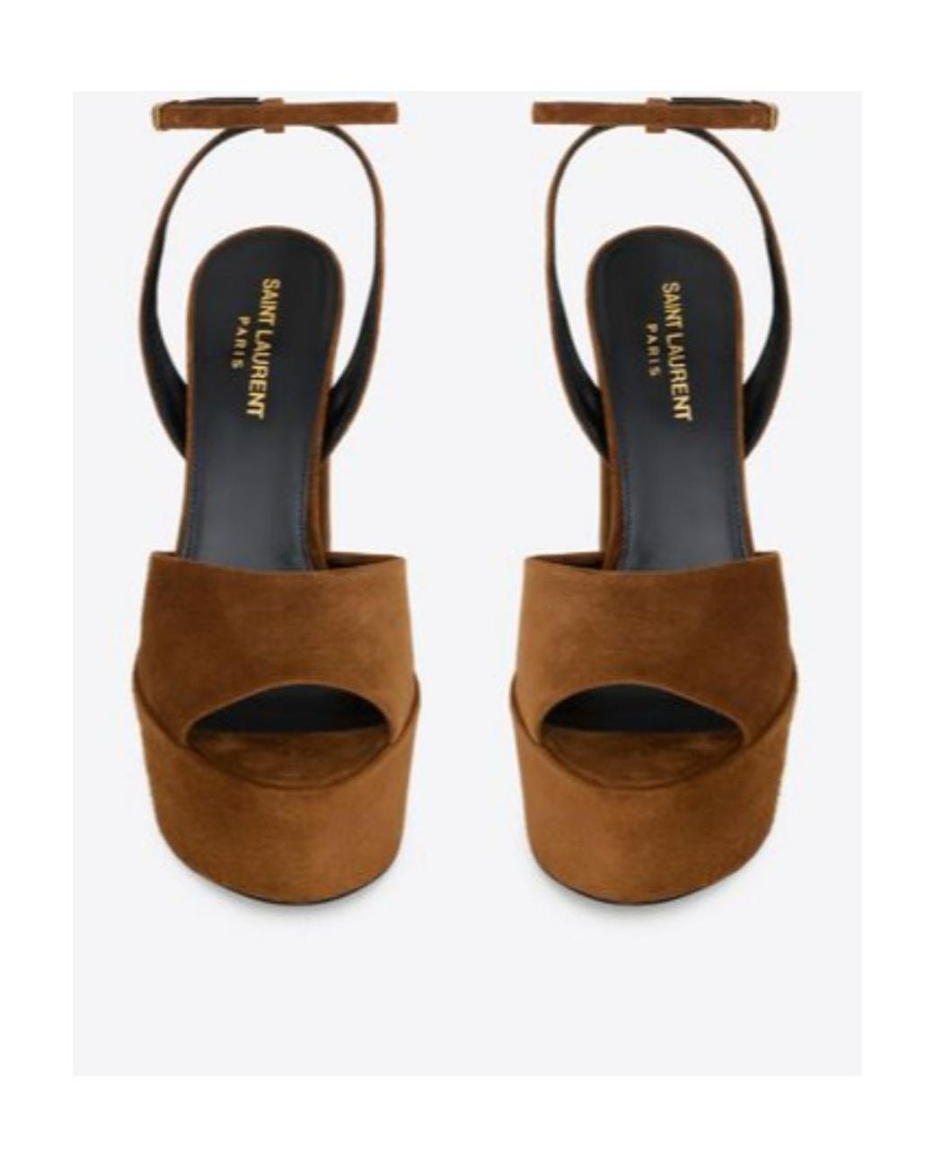 Saint Laurent Brown Jodie Almond Toe Platform Sandals