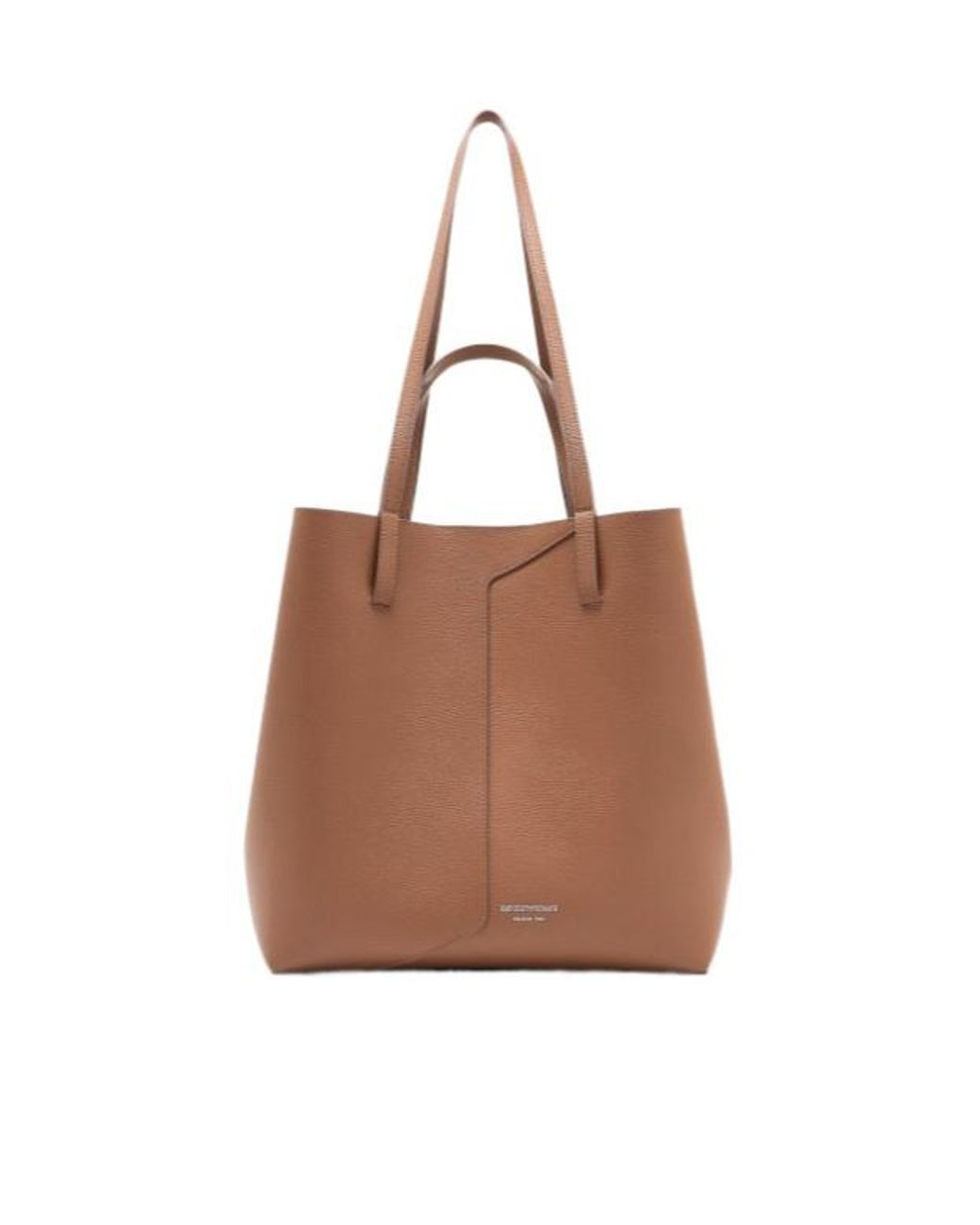 Emporio Armani Brown 1981 Logo-Print Leather Tote Bag