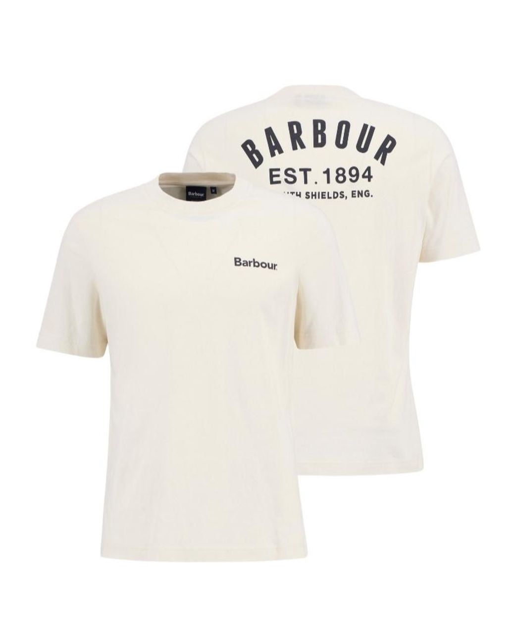 Barbour White Logo-Print T-Shirt for men