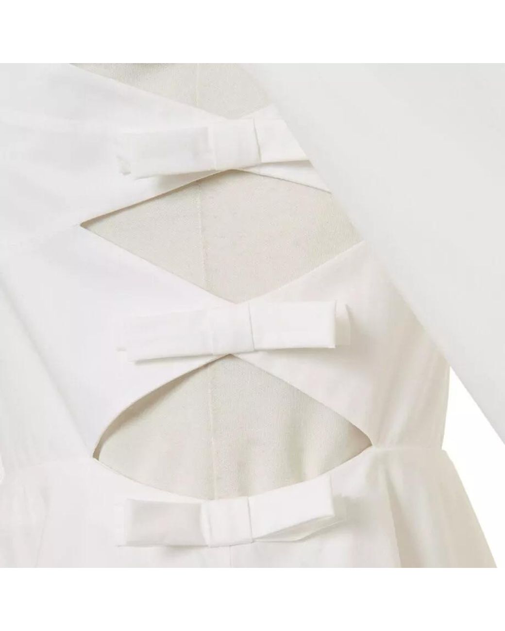 Valentino White Cut-Out Long-Sleeved Shirt Dress