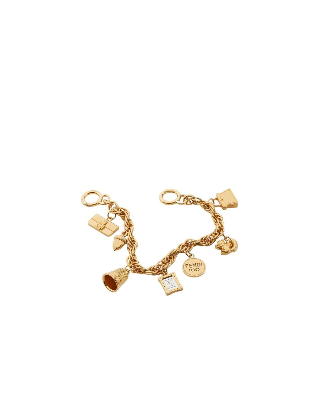 Fendi Metallic Colored Metal Charm