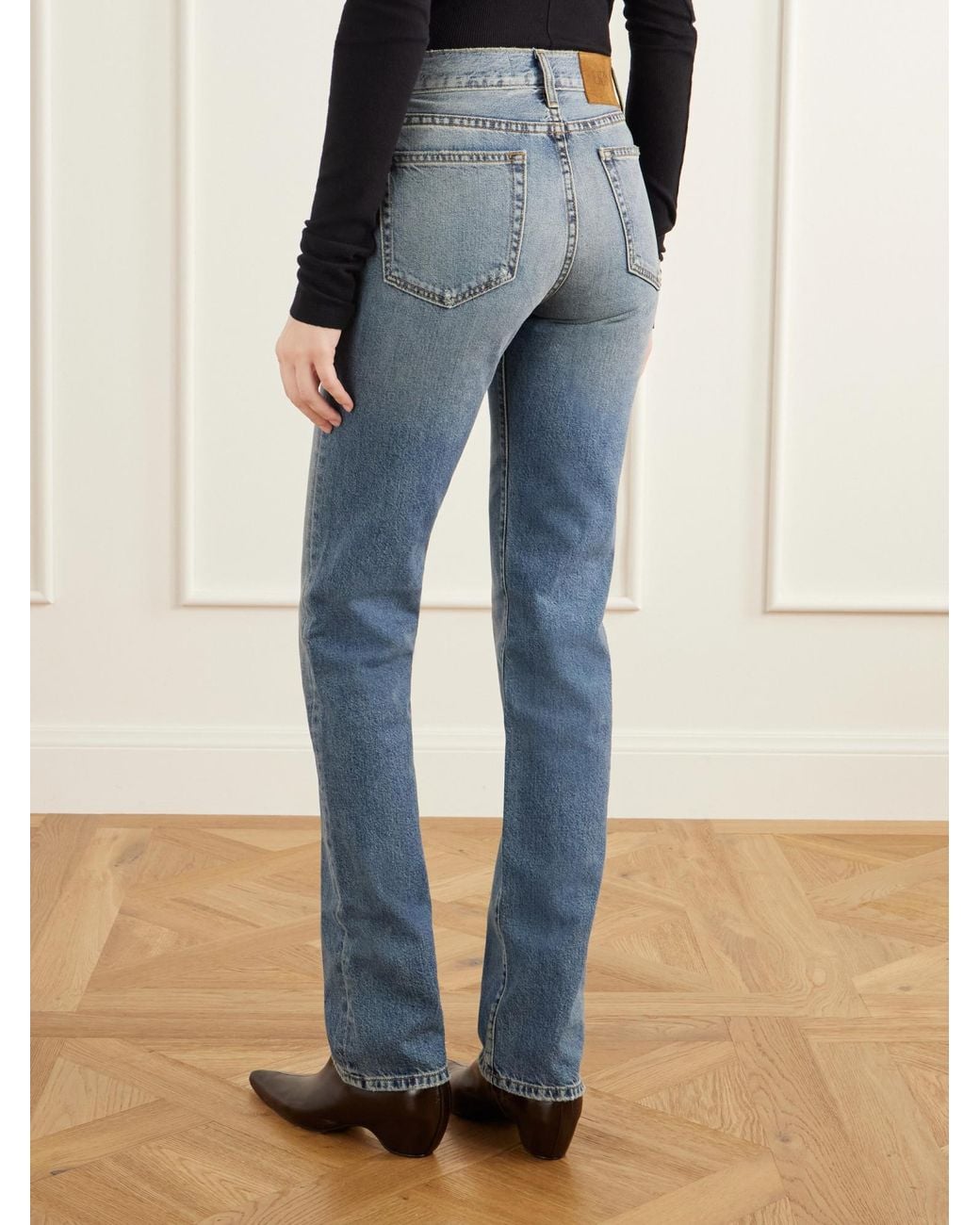 ÉTERNE Blue Chloe Straight High-Rise Jeans