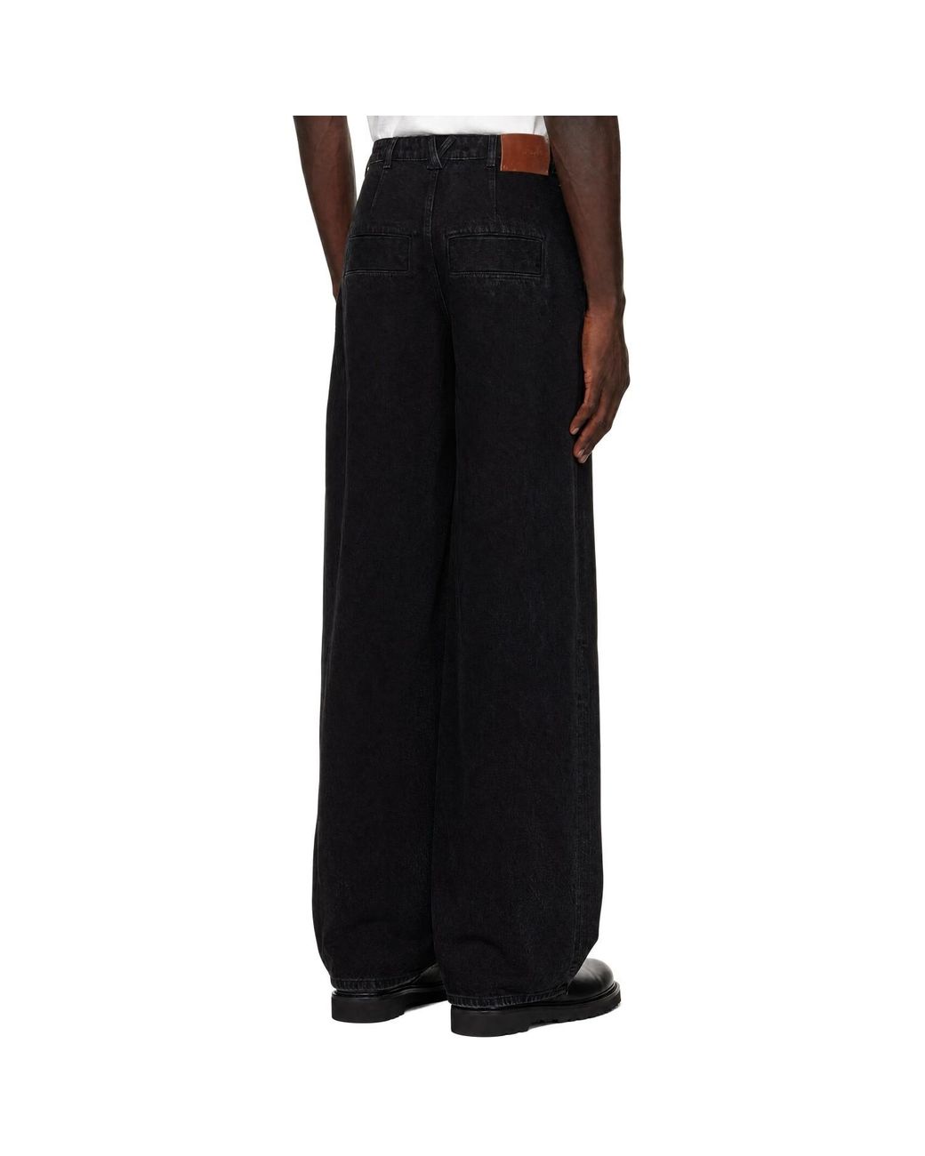 Entire studios Black High-Rise Wide-Leg Jeans for men