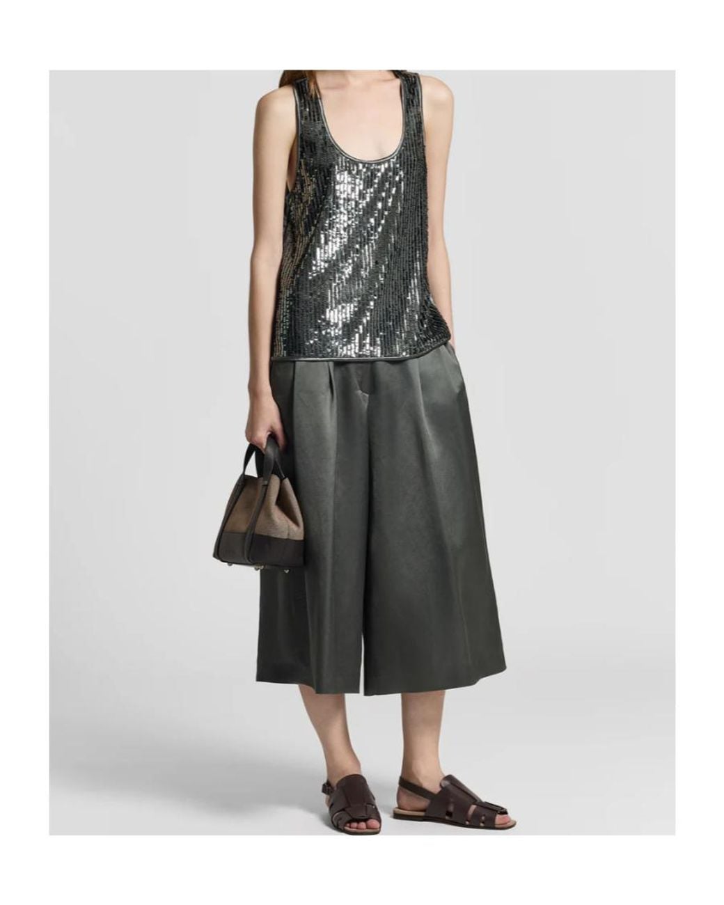 Peserico Black Sequin-Embellished Tank Top