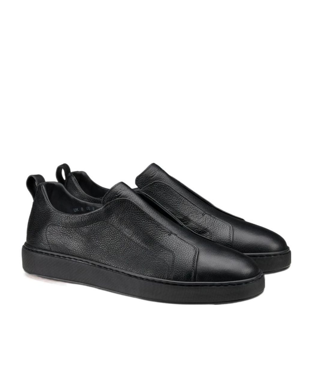 Santoni Black Victory Slip-On Sneakers for men