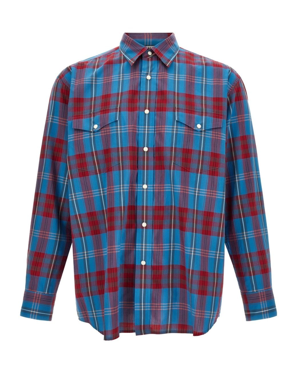 Auralee Blue Long-Sleeved Shirt for men