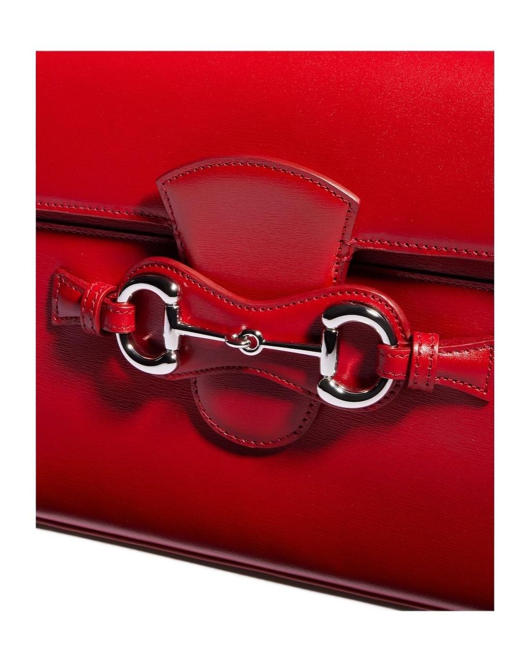 Gucci Red Horsebit Duomo Medium Top Handle Bag