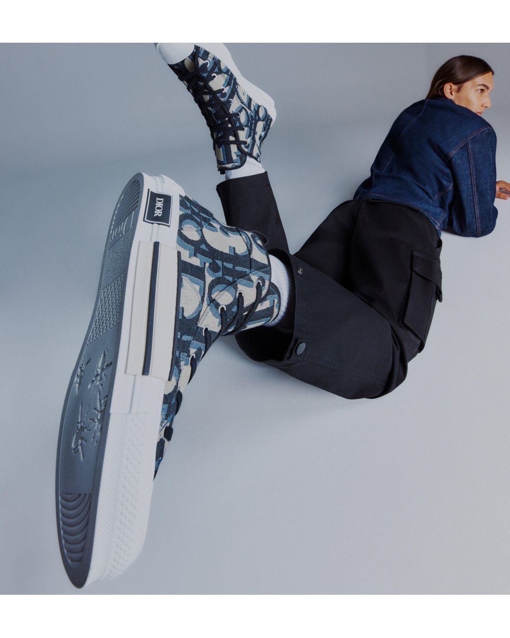 Dior Blue Homme B23 High-Top Sneakers for men