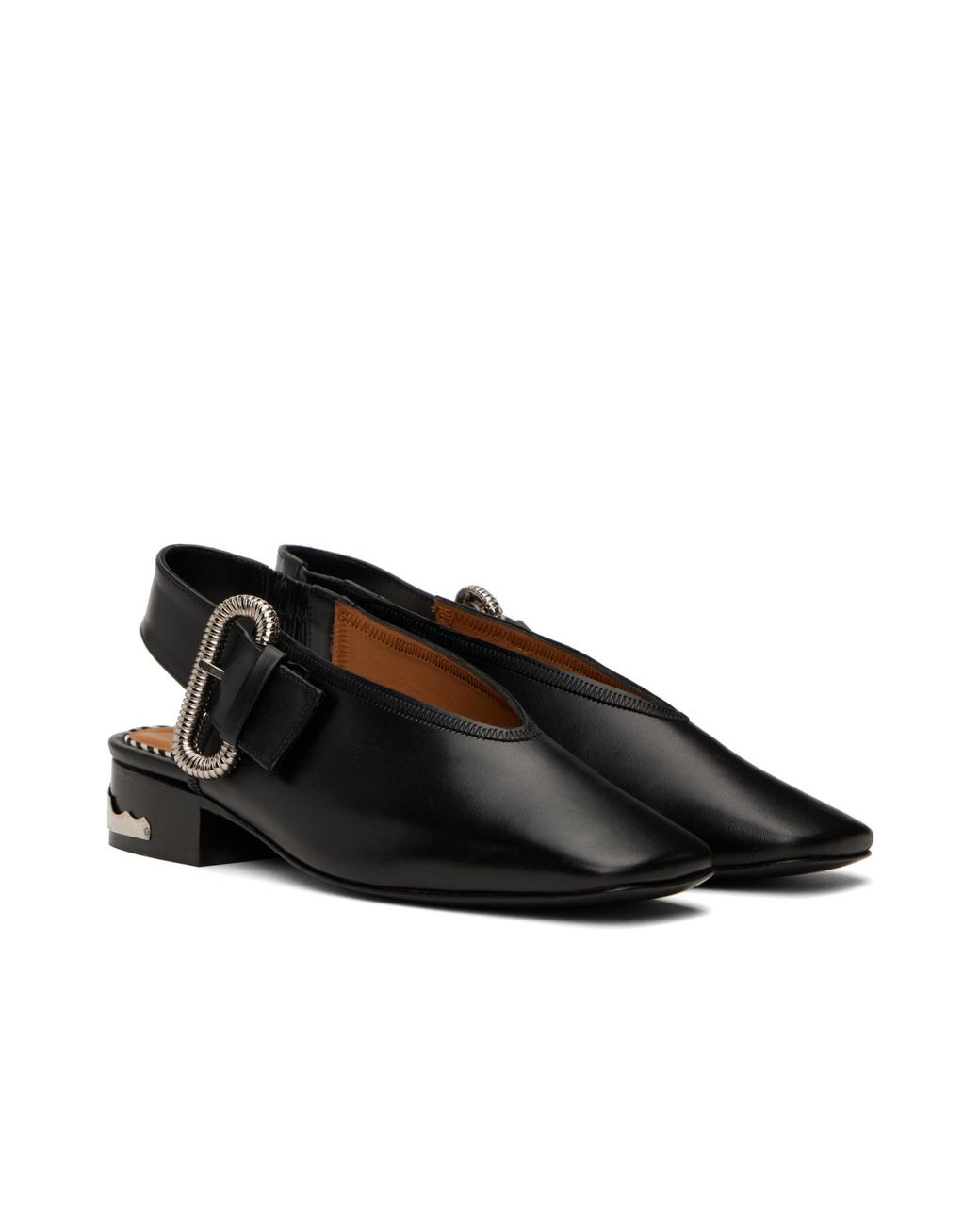 Toga Black Slingback High Heel Sandals