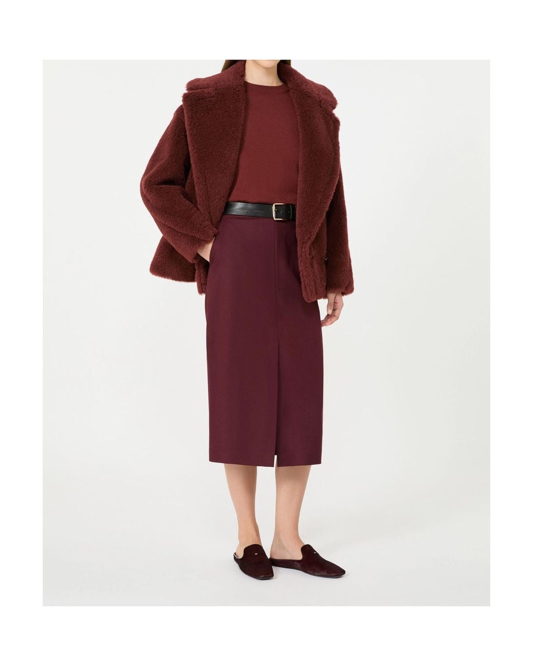 Max Mara Red Cashmere Yarn Crew-Neck Sweater