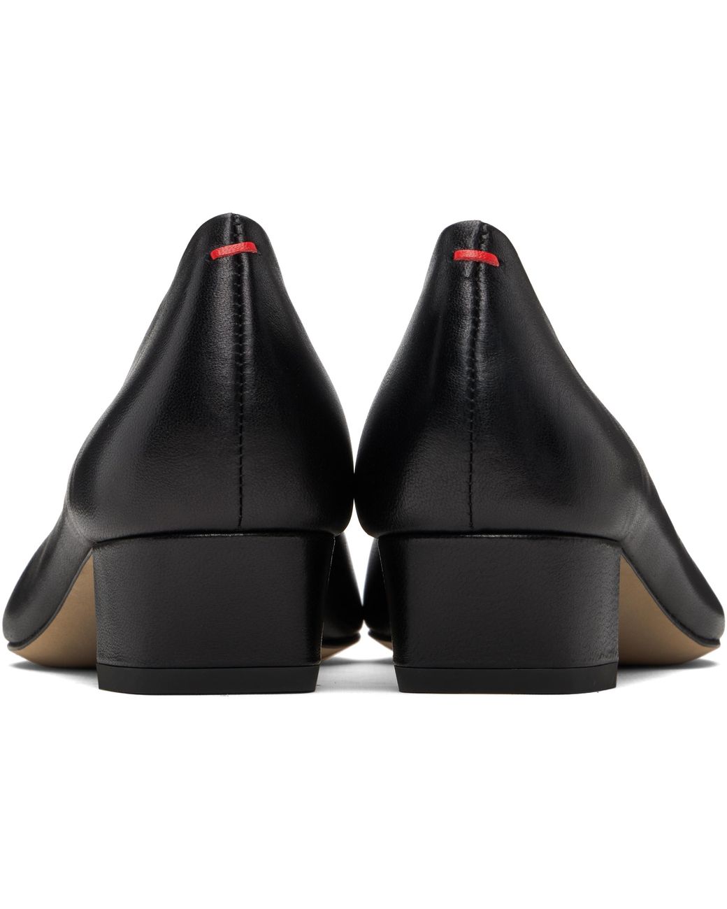 Aeyde Black Pointed-Toe Leather Pumps