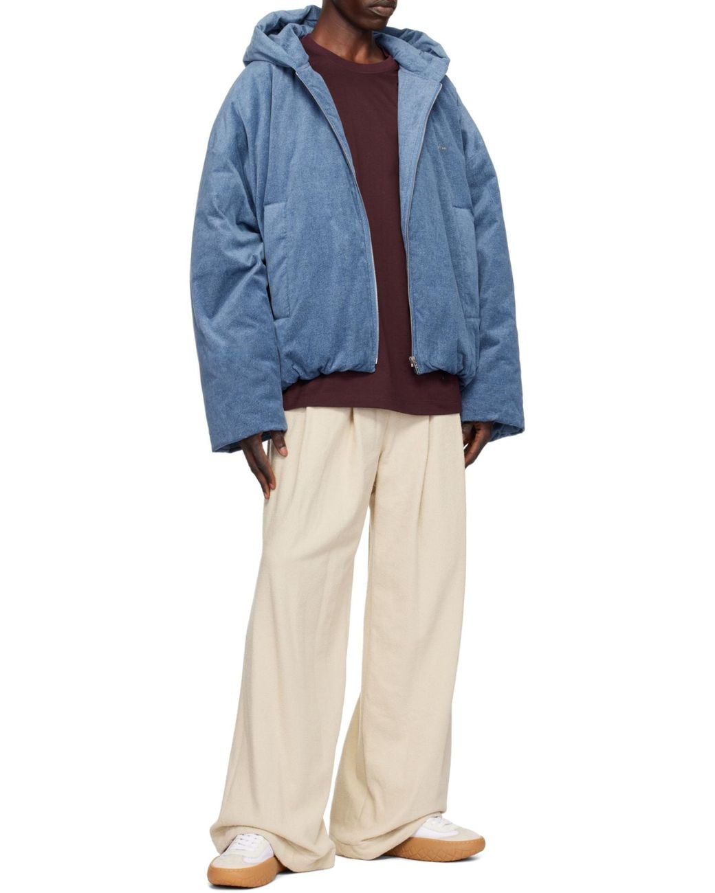 Wooyoungmi Blue Hooded Down Jacket for men