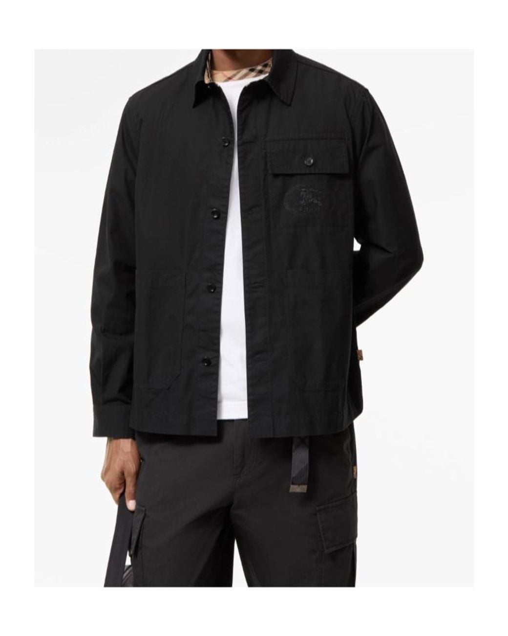 Burberry Black Cotton Overshirt for men