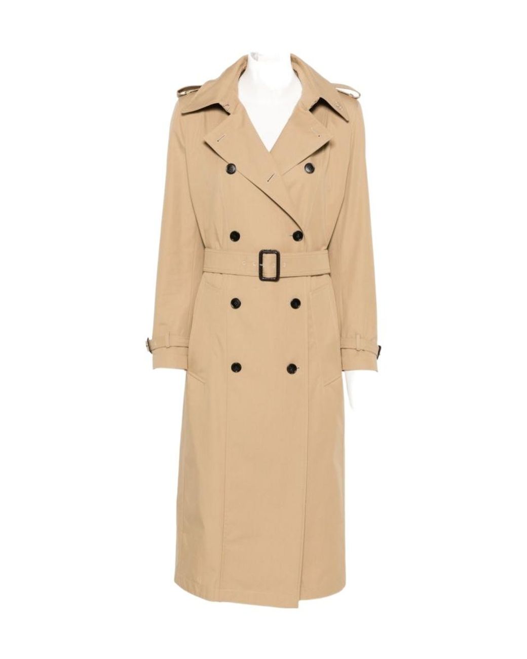 Gucci Natural Belted Double-Breasted Trench Coat