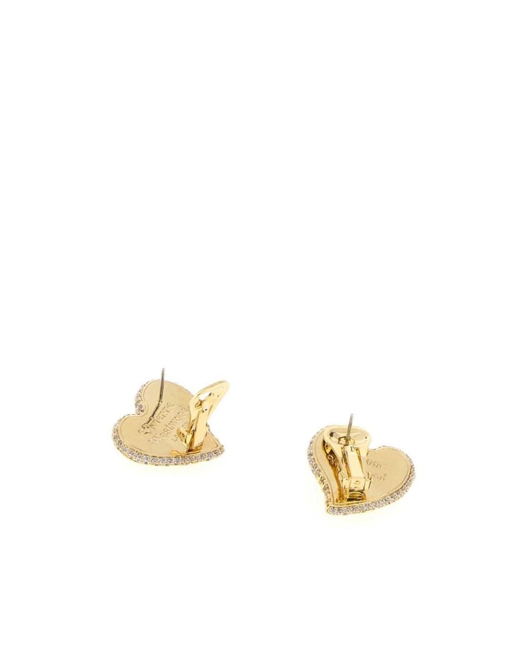 Vivienne Westwood White Evangeline Heart Earrings