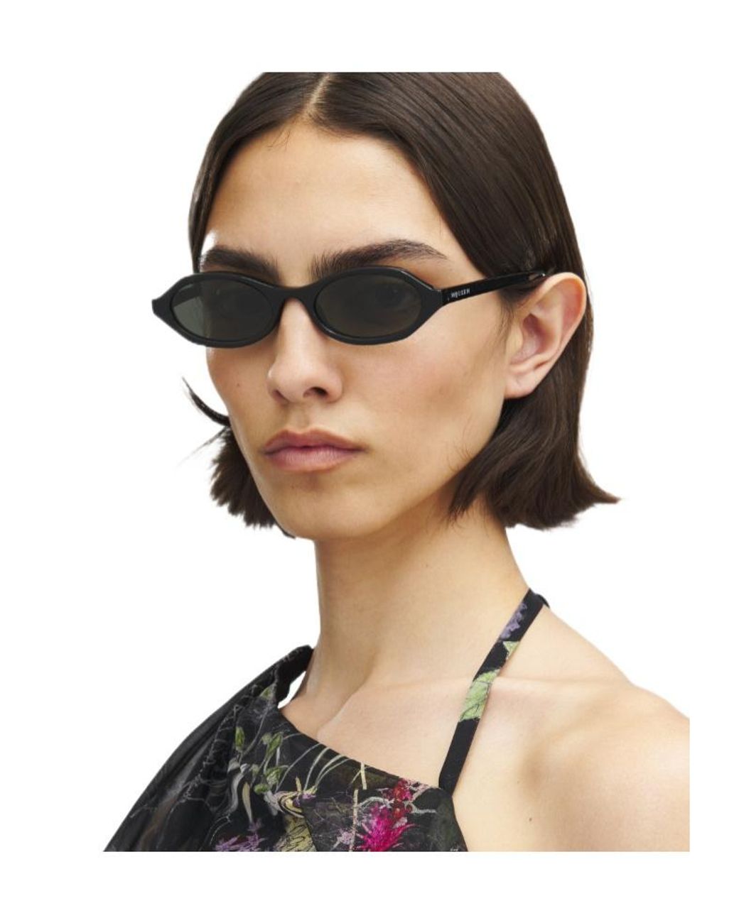 McQueen White Eyewear Oval Frame Sunglasses