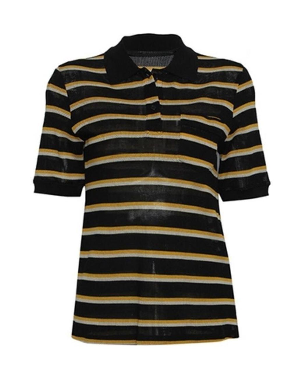 Proenza Schouler Black Striped Polo Shirt for men