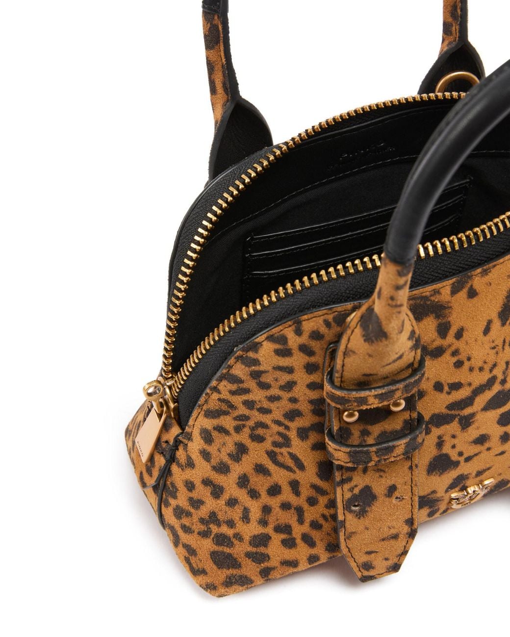 Pinko Brown Leopard Patterned Zip-Up Tote Bag