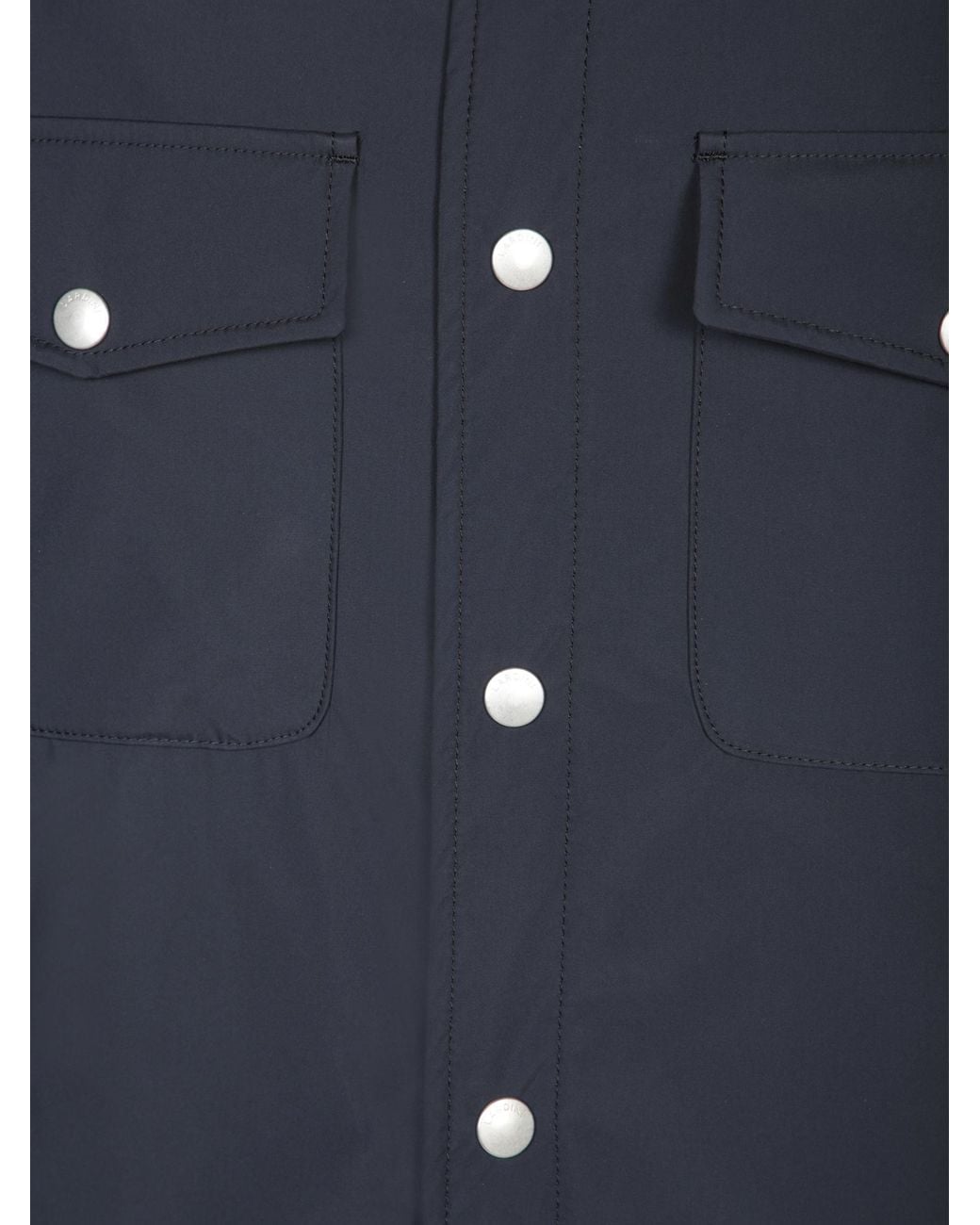Lardini Blue Long Sleeved Press-Stud Overshirt for men