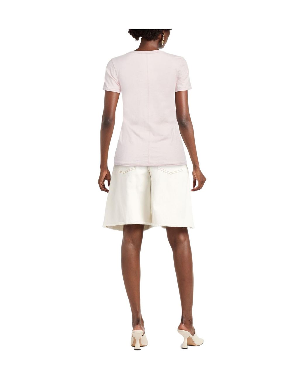 Rag & Bone Pink Solid Color T-Shirt