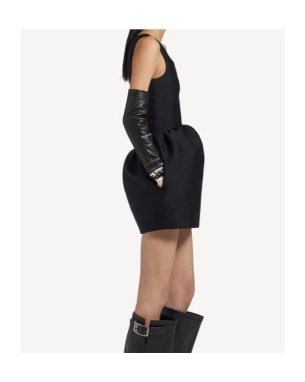 Balenciaga Black Sleeveless Wide-Skirt Dress