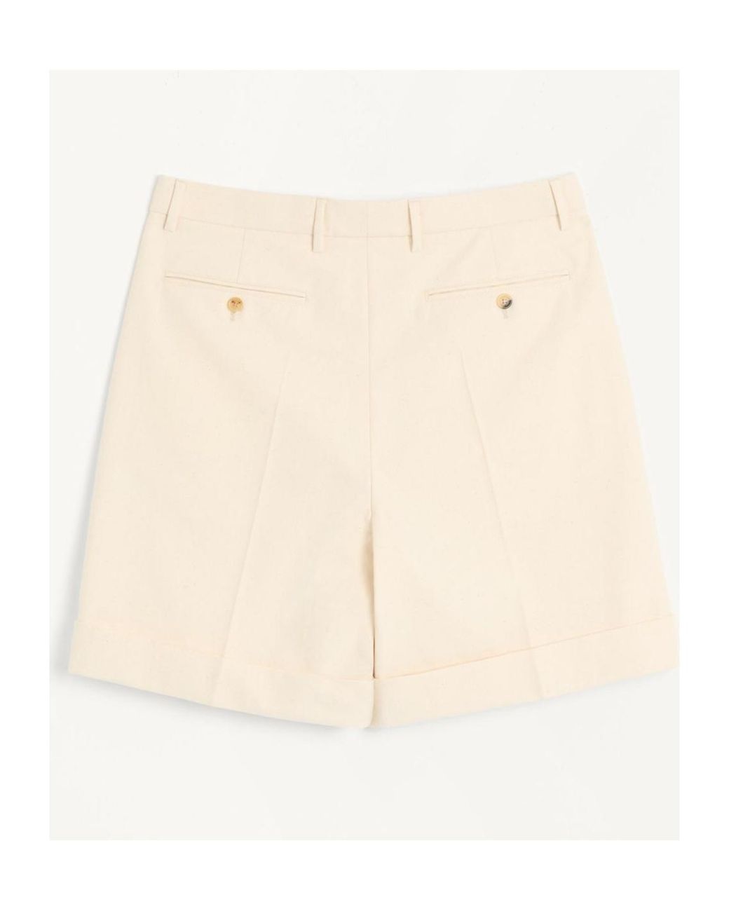 Valentino Natural Cotton Canvas Cuffed Bermuda Shorts for men