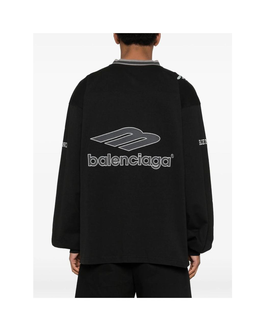 Balenciaga Black 3B Football Long-Sleeved T-Shirt for men