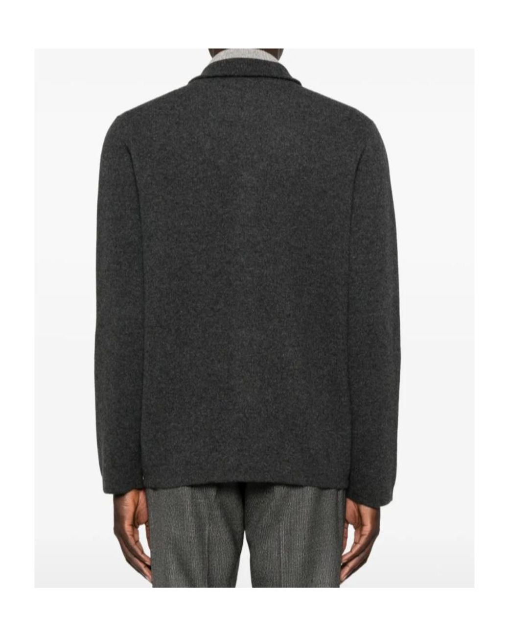 Lardini Black Buttoned Patch-Pocket Cardigan for men