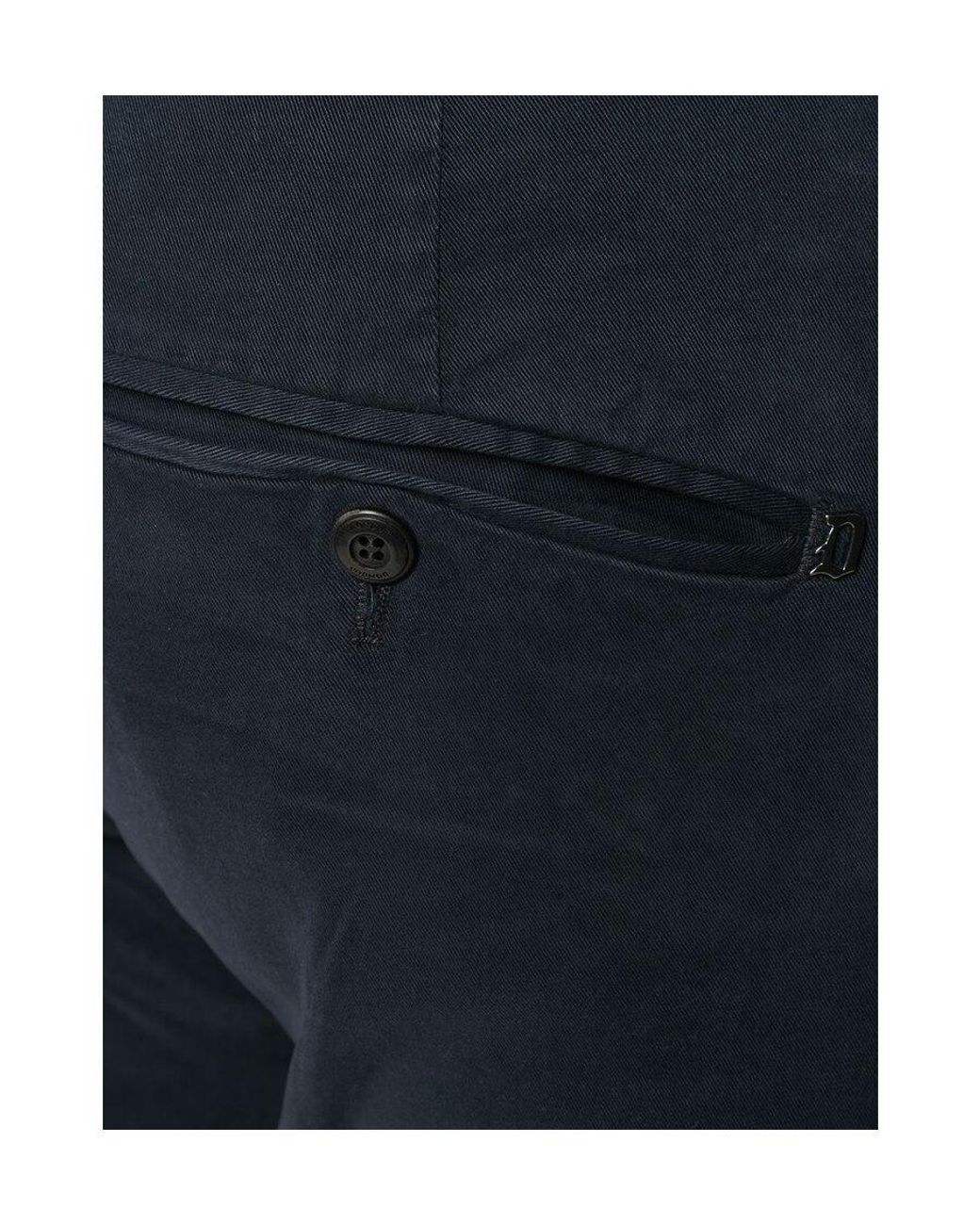 Dondup Blue Mid Rise Slim Fit Trousers for men
