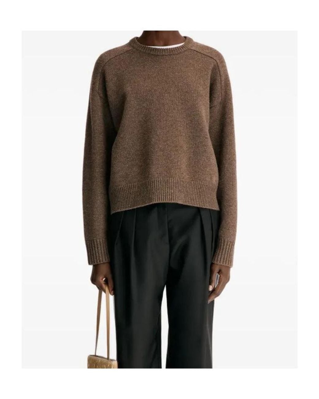 Loulou de Saison Brown Breha Crew Neck Knitted Sweater