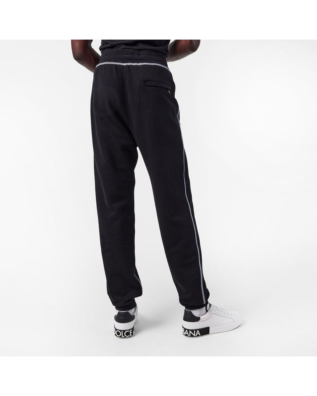 Dolce & Gabbana Black Solid Color Fashion Sports Pants for men