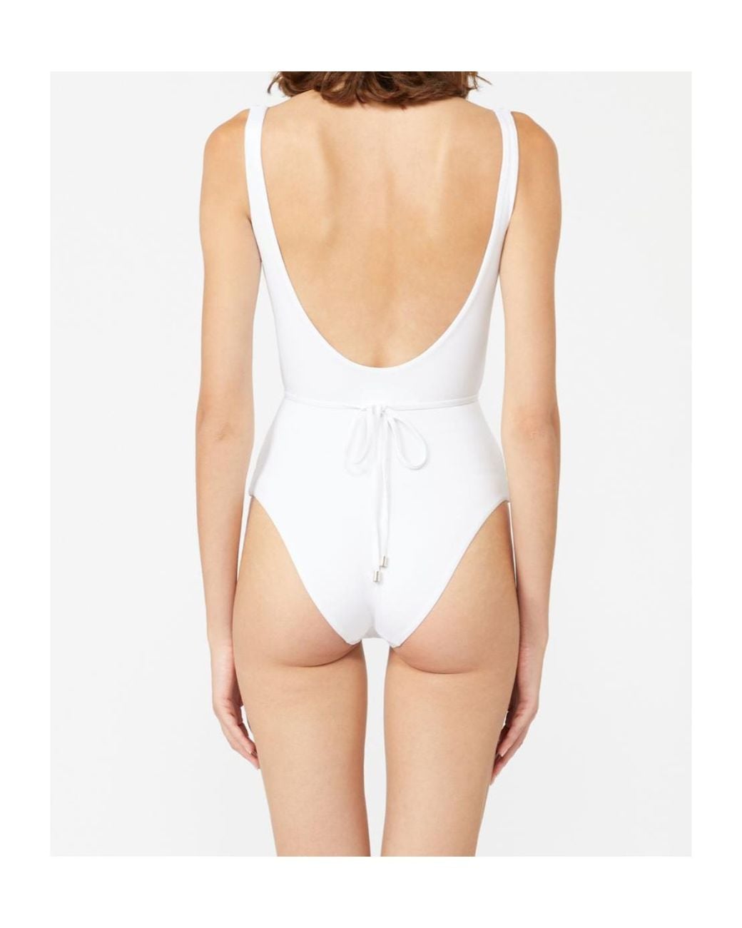 Max Mara White Bchcarisma Logo Printed One-Piece Swimsuit