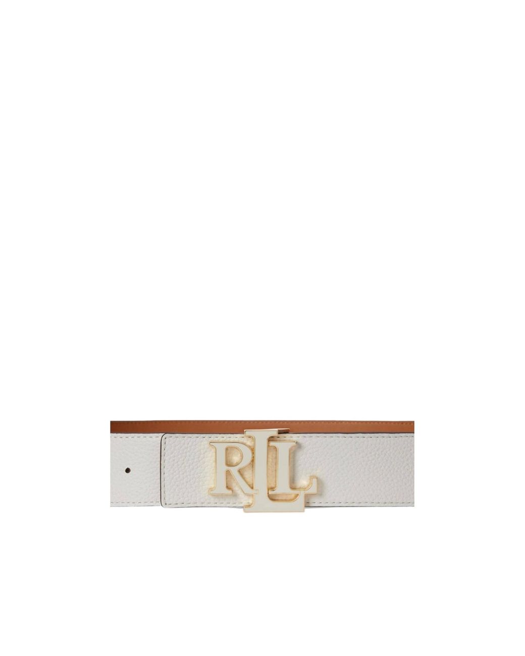 Ralph Lauren White Brand Logo Belt