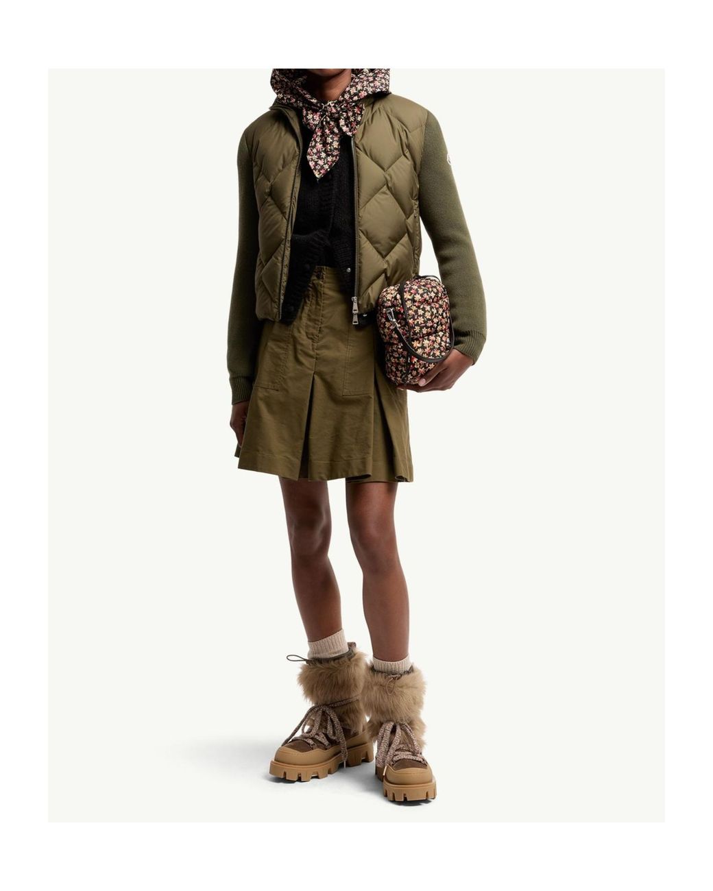 Moncler Green Padded Zip-Up Cardigan